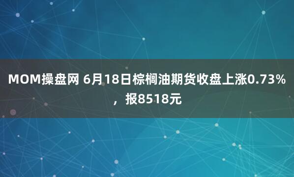 MOM操盘网 6月18日棕榈油期货收盘上涨0.73%，报8518元